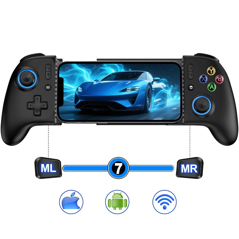 AIfasterfly Store Wireless Mobile Gaming Controller, Phone Controller for iPhone/Android, Hall Joystick/Trigger, Bluetooth Handheld Gaming Controller with Programmable, No Dead Zone, Adjustable Light/Turbo, for Xbox Cloud, Steam Link - Image 1